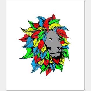 Rasta Lion Face Posters and Art